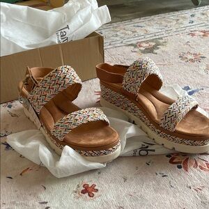 Jambu Multicolor Chevron Wedge Sandals